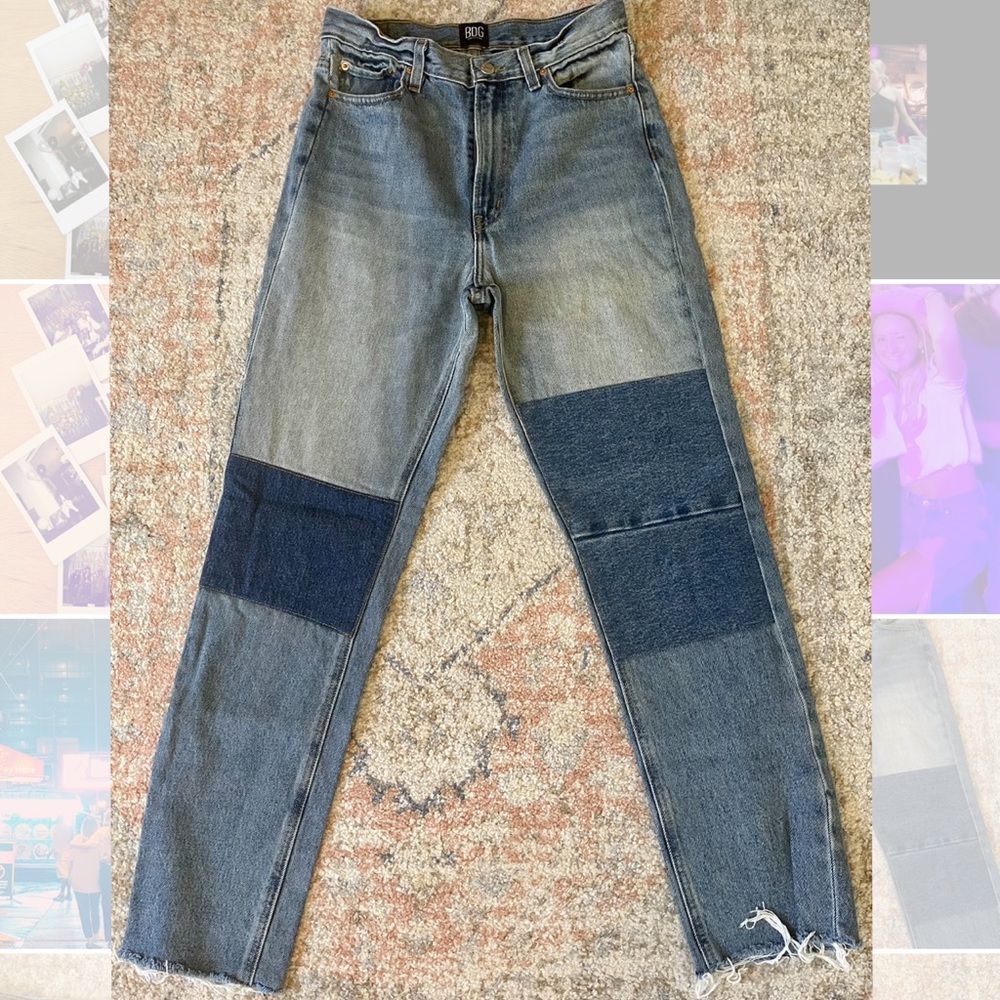 NWOT BDG Patchwork 90’s Slim Straight Denim